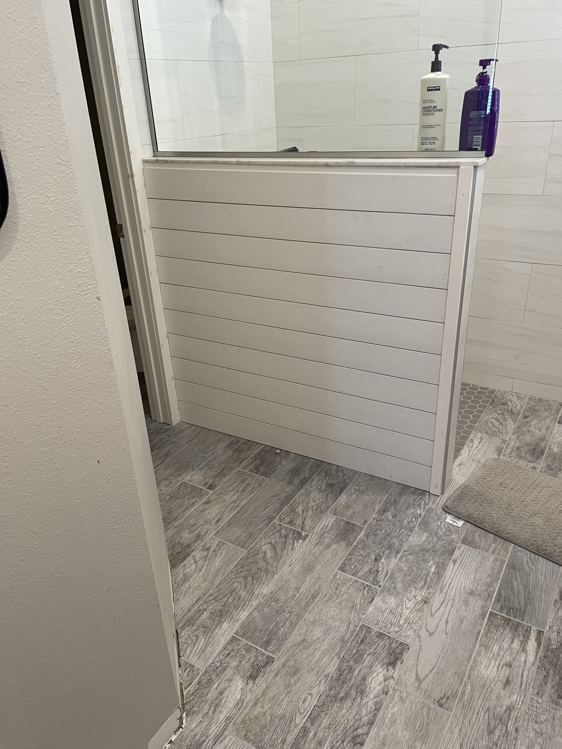 Finished shower and bathroom tile work
