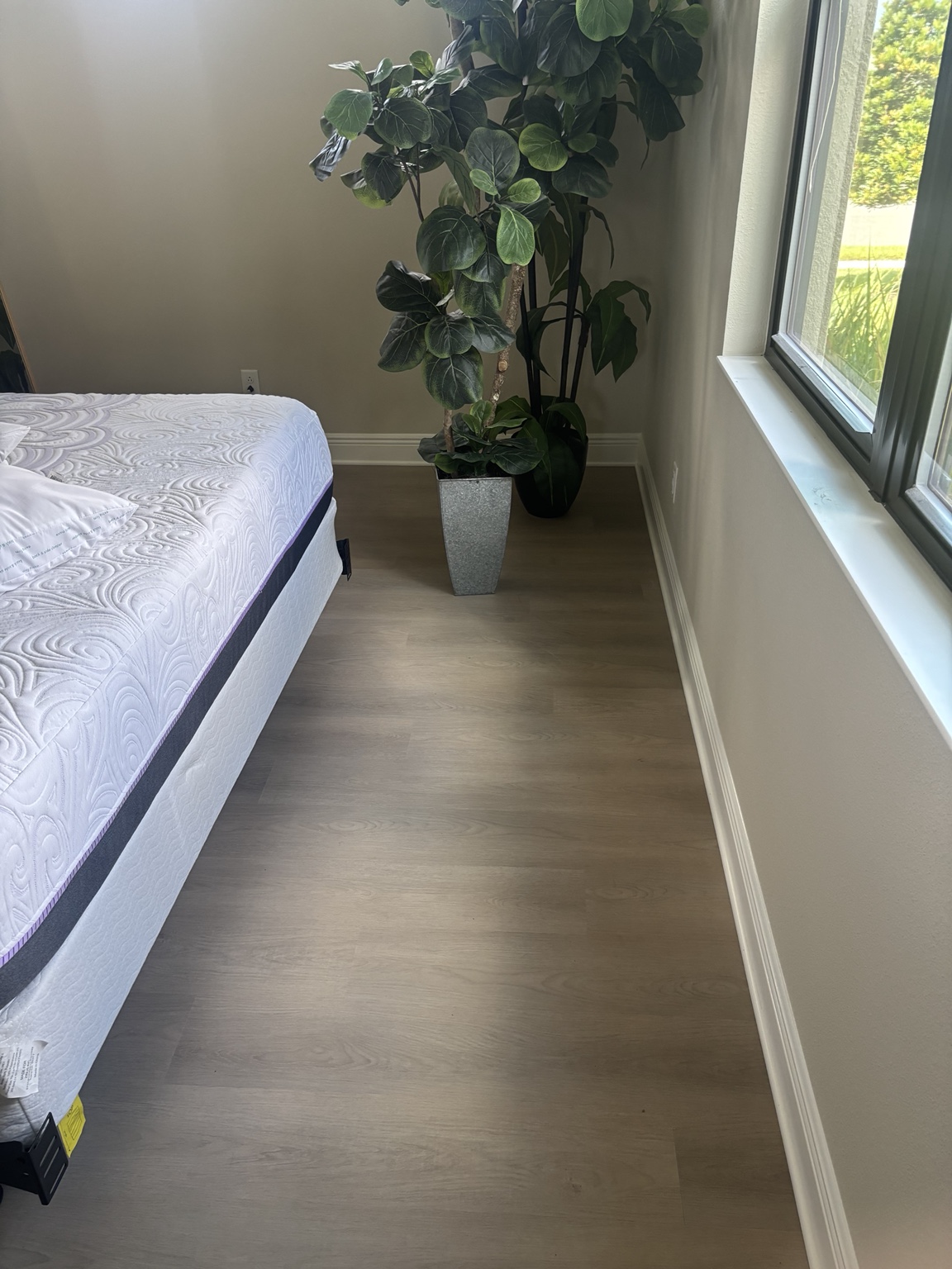 Finished luxury vinyl plank flooring